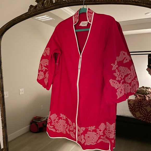 Tuckernuck Red and White Dress Caftan NWT Size S - Picture 2 of 8